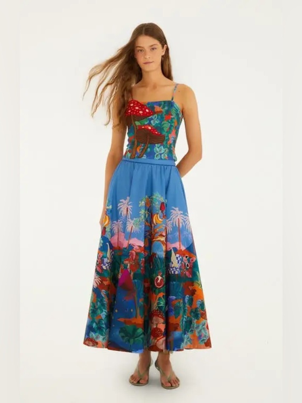 FARM Rio Dream Landscape Organic Cotton Maxi Skirt - Picture 9 of 10